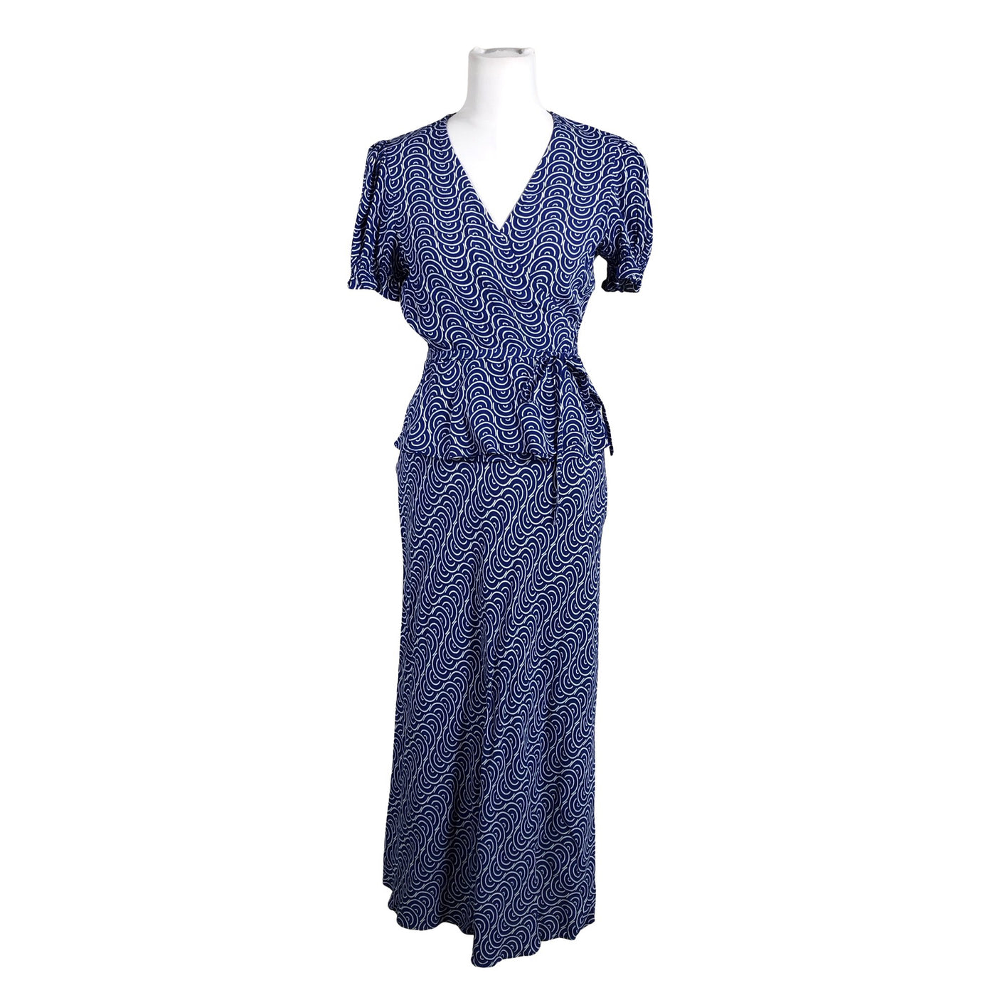 Unisex Diane von Furstenberg - Lühikeste käistega pluus, suurus 38 - Sinine (1)