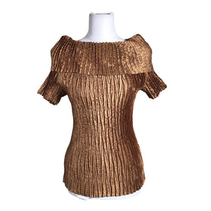 Unisex Jolie Mine - Lühikeste käistega pluus, suurus 38 - Pruun (1)