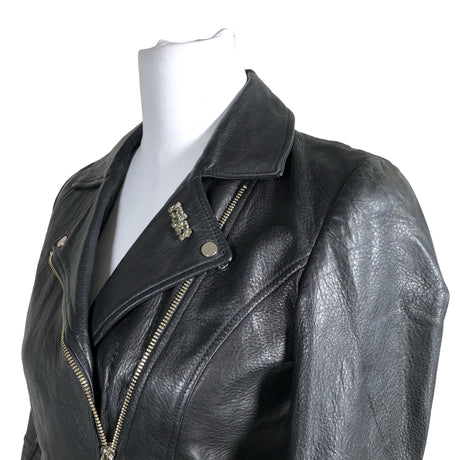 Unisex Massimo Dutti - Nahktagi, suurus 34 - Must (2)