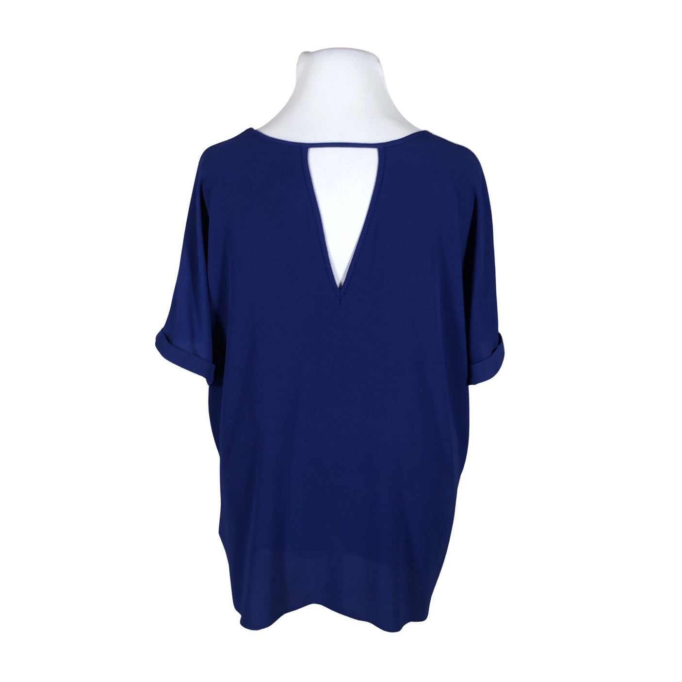 Unisex Zizzi - Lühikeste käistega pluus, suurus 46 - Sinine (2)