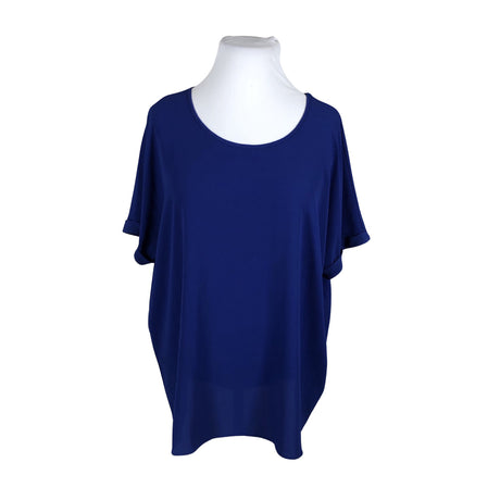 Unisex Zizzi - Lühikeste käistega pluus, suurus 46 - Sinine ()