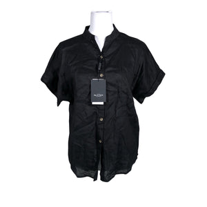 Unisex Sand - Lühikeste käistega pluus, suurus 34 - Must (1)