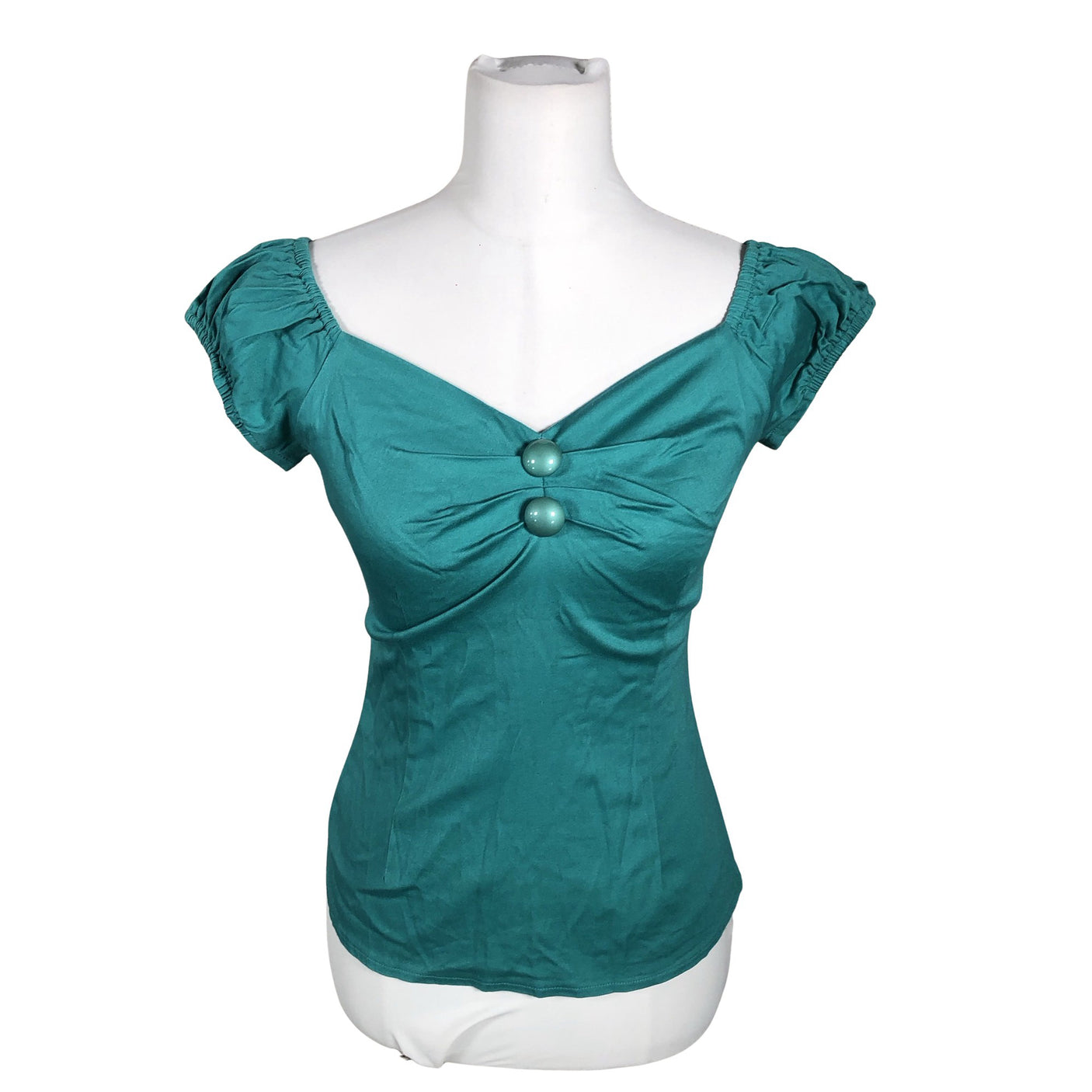 Unisex Collectif - Lühikeste käistega pluus, suurus 36 - Türkiis (1)