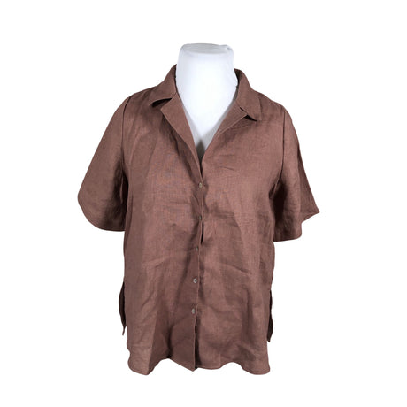Unisex Enteliér - Lühikeste käistega pluus, suurus 44 - Pruun ()