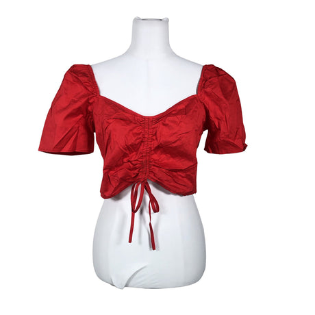 Unisex Glamorous - Lühikeste käistega pluus, suurus 40 - Punane ()