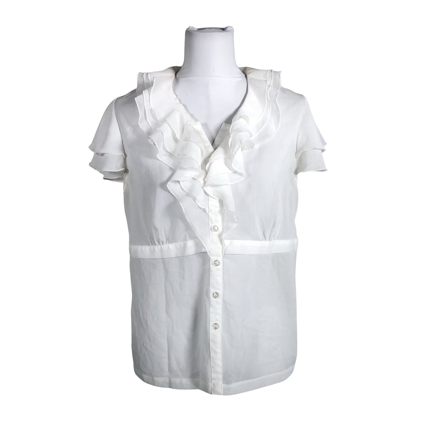 Unisex Voglia - Lühikeste käistega pluus, suurus 40 - Valge (1)