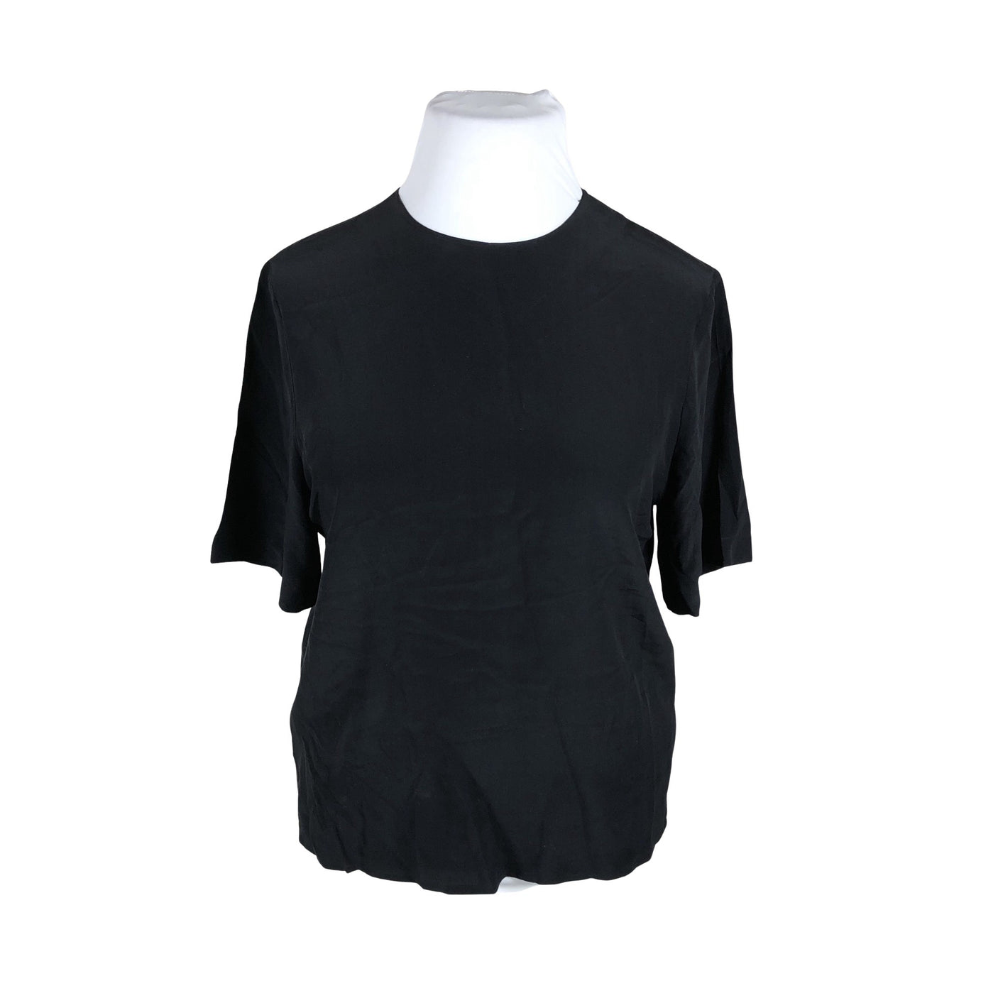 Unisex Stockmann Silk - Lühikeste käistega pluus, suurus 42 - Must (1)