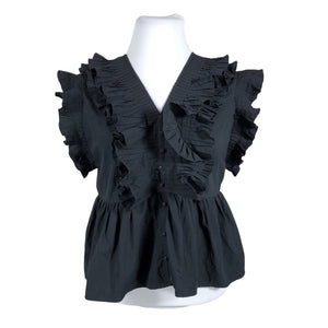 Unisex Y.A.S - Lühikeste käistega pluus, suurus 42 - Must (1)