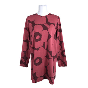Unisex Marimekko - Trikotaažist kleit, suurus 38 - Veinipunane (1)