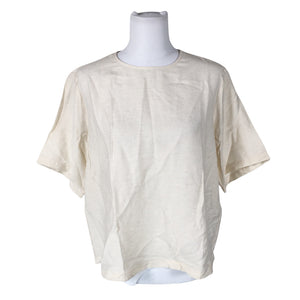 Unisex MSCH Copenhagen - Lühikeste käistega pluus, suurus 38 - Beige (1)