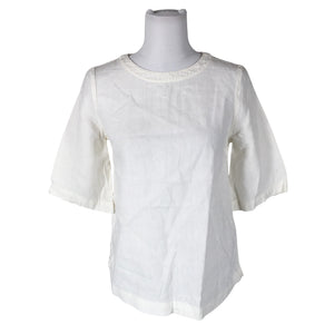 Unisex R-collection - Lühikeste käistega pluus, suurus 34 - Valge (1)