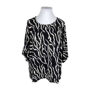 Unisex Kaffe - Lühikeste käistega pluus, suurus 52 - Must (1)