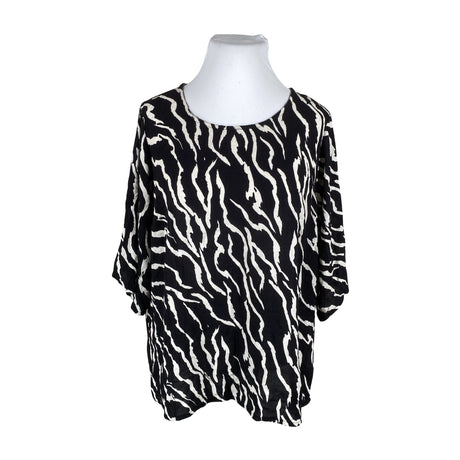 Unisex Kaffe - Lühikeste käistega pluus, suurus 52 - Must ()