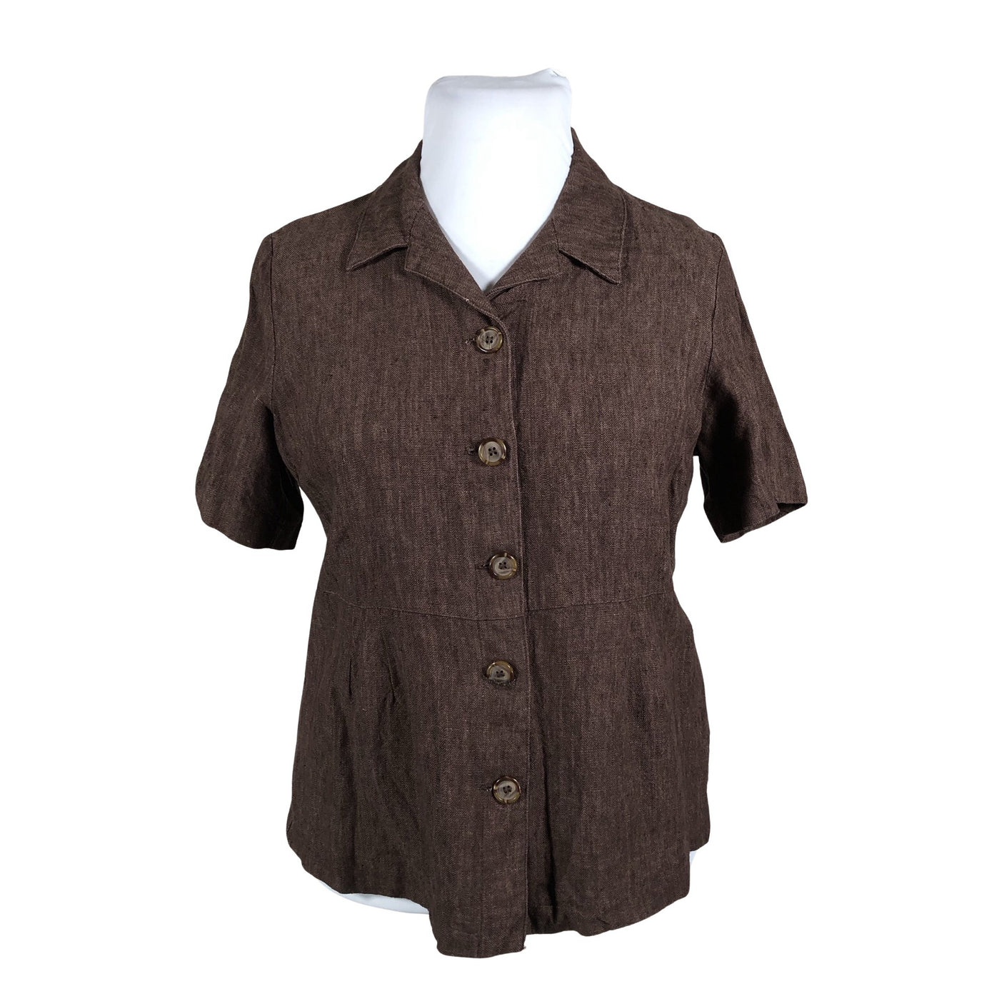 Unisex Aventura - Lühikeste käistega pluus, suurus 44 - Pruun (1)