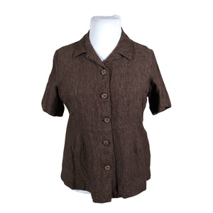 Unisex Aventura - Lühikeste käistega pluus, suurus 44 - Pruun (1)