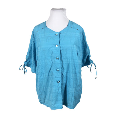 Unisex Lena - Lühikeste käistega pluus, suurus 46 - Türkiis ()
