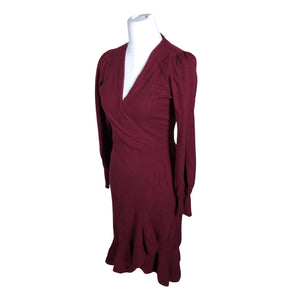 Unisex Diane von Furstenberg - Kootud kleit, suurus 36 - Veinipunane (3)