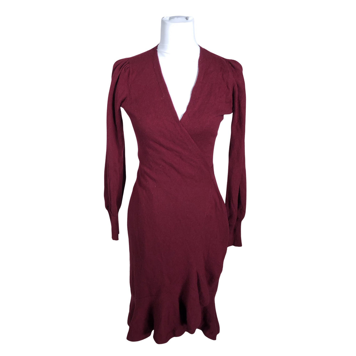 Unisex Diane von Furstenberg - Kootud kleit, suurus 36 - Veinipunane (1)