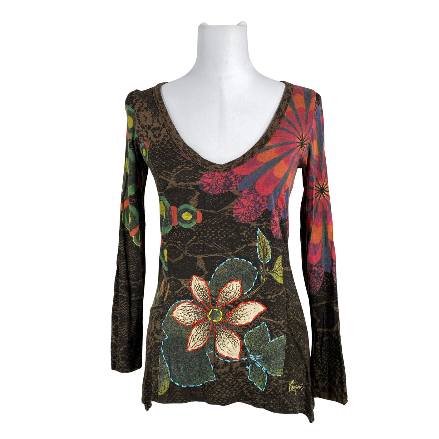 Unisex Desigual - Trikotaažist pluus, suurus 36 - Pruun (1)