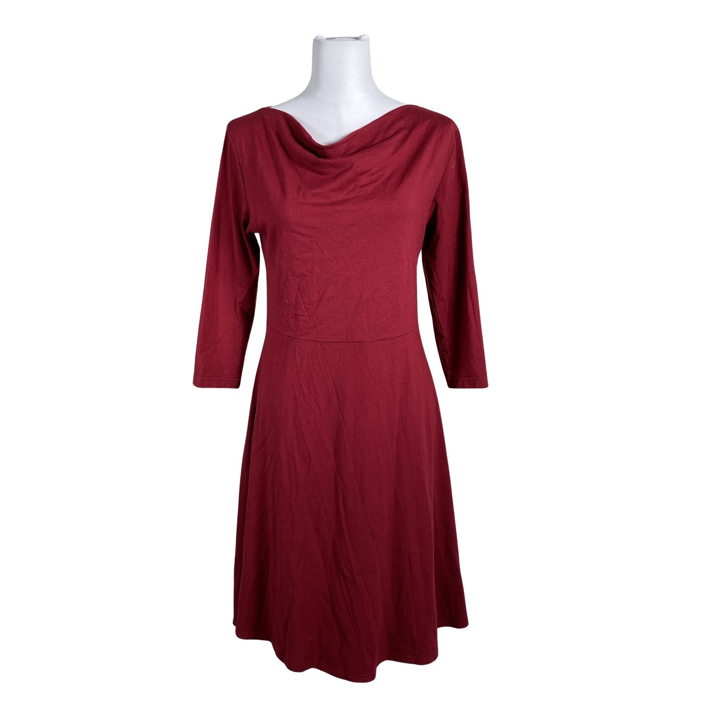 Unisex Nanso - Trikotaažist kleit, suurus 38 - Veinipunane (1)