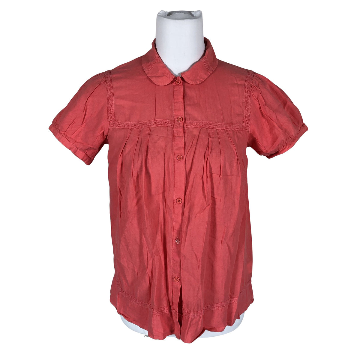 Unisex Fransa - Lühikeste käistega pluus, suurus 36 - Punane (1)