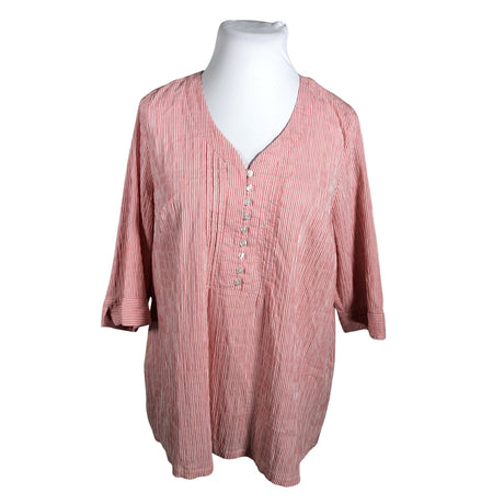 Unisex Ulla Popken - Lühikeste käistega pluus, suurus 46 - Heleroosa ()