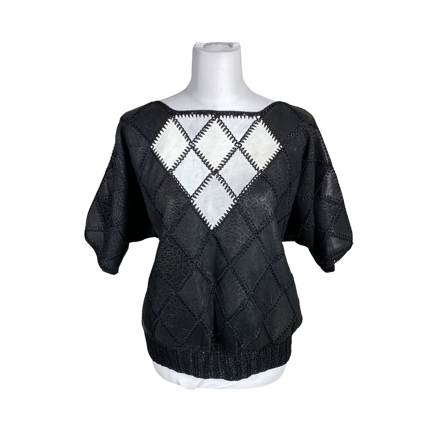 Unisex Handmade - Lühikeste käistega pluus, suurus 40 - Must (1)