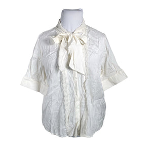 Unisex Cream - Lühikeste käistega pluus, suurus 46 - Valge (1)