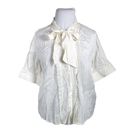 Unisex Cream - Lühikeste käistega pluus, suurus 46 - Valge ()