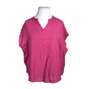 Unisex Zizzi - Lühikeste käistega pluus, suurus 46 - Roosa (1)