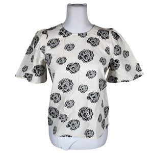 Unisex Rue de Femme - Lühikeste käistega pluus, suurus 34 - Valge (1)