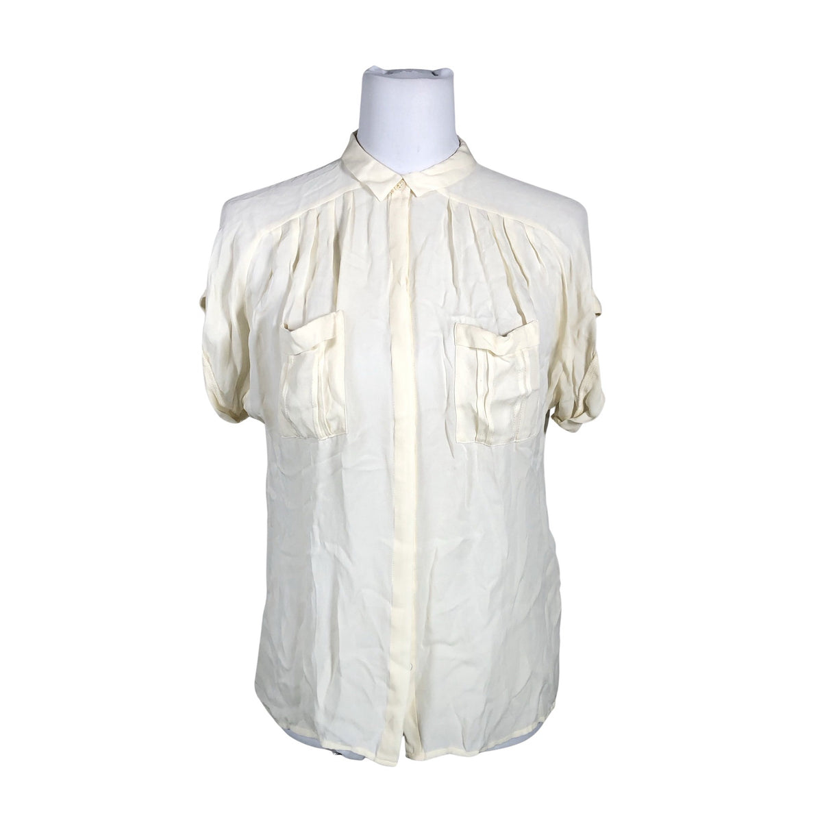 Unisex Filippa K. - Lühikeste käistega pluus, suurus 36 - Looduslik valge (1)