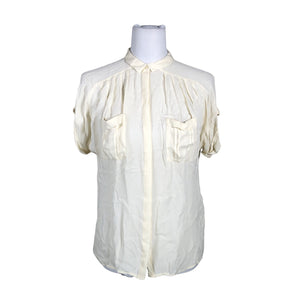 Unisex Filippa K. - Lühikeste käistega pluus, suurus 36 - Looduslik valge (1)