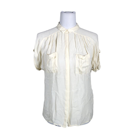Unisex Filippa K. - Lühikeste käistega pluus, suurus 36 - Looduslik valge ()