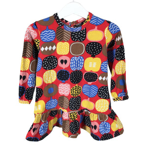 Unisex Marimekko - Trikotaažist kleit, suurus 74 - 80 - Punane (1)