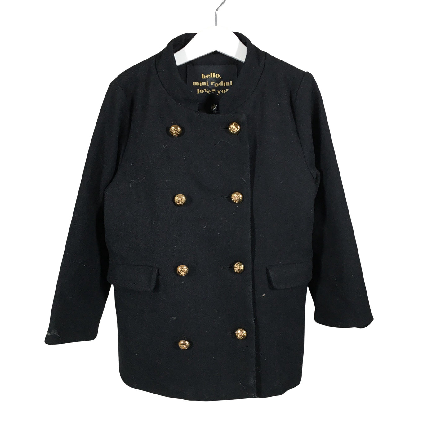 Unisex Mini Rodini - Villane mantel, suurus 110 - 116 - Must (1)