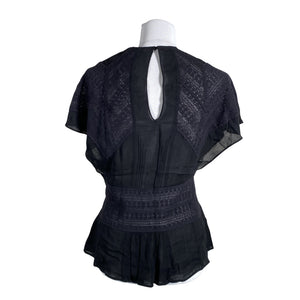 Unisex IRO - Lühikeste käistega pluus, suurus 36 - Must (2)