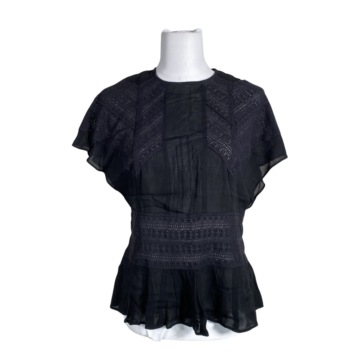 Unisex IRO - Lühikeste käistega pluus, suurus 36 - Must (1)