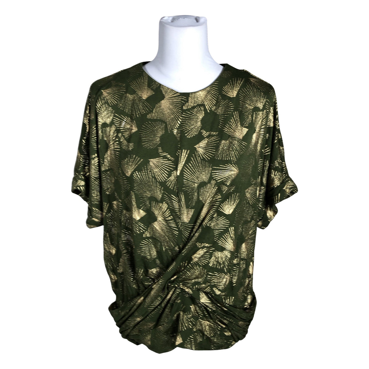 Unisex Biba - Lühikeste käistega pluus, suurus 40 - Roheline (1)