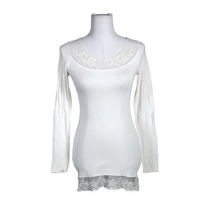 Unisex Cream - Trikotaažist pluus, suurus 34 - Valge (1)