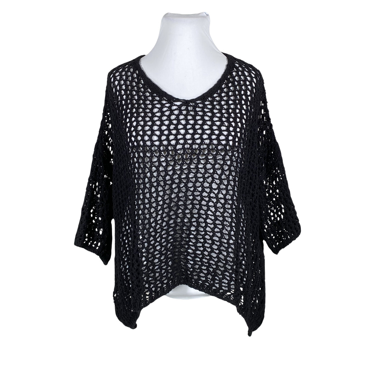 Unisex Bohemiana - Kootud tuunika, suurus 44 - Must (1)