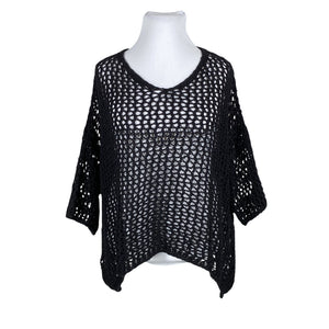 Unisex Bohemiana - Kootud tuunika, suurus 44 - Must (1)
