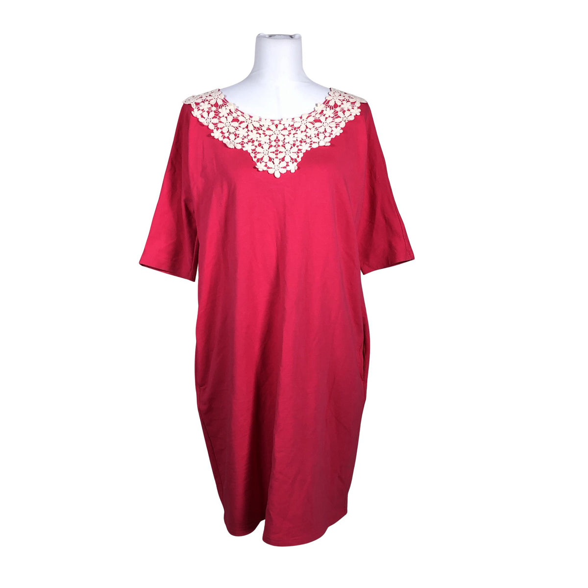 Unisex Lumoan - Trikotaažist kleit, suurus 38 - Punane (1)