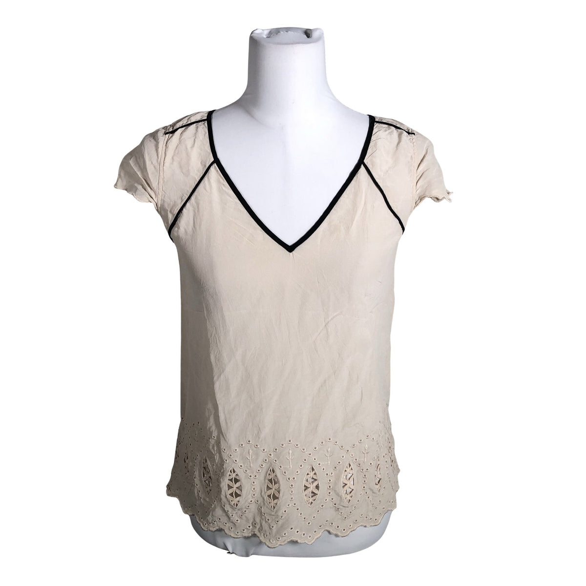 Unisex Kookai - Lühikeste käistega pluus, suurus 36 - Beige (1)