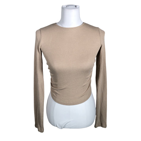Unisex Na-KD - Trikotaažist pluus, suurus 34 - Beige ()