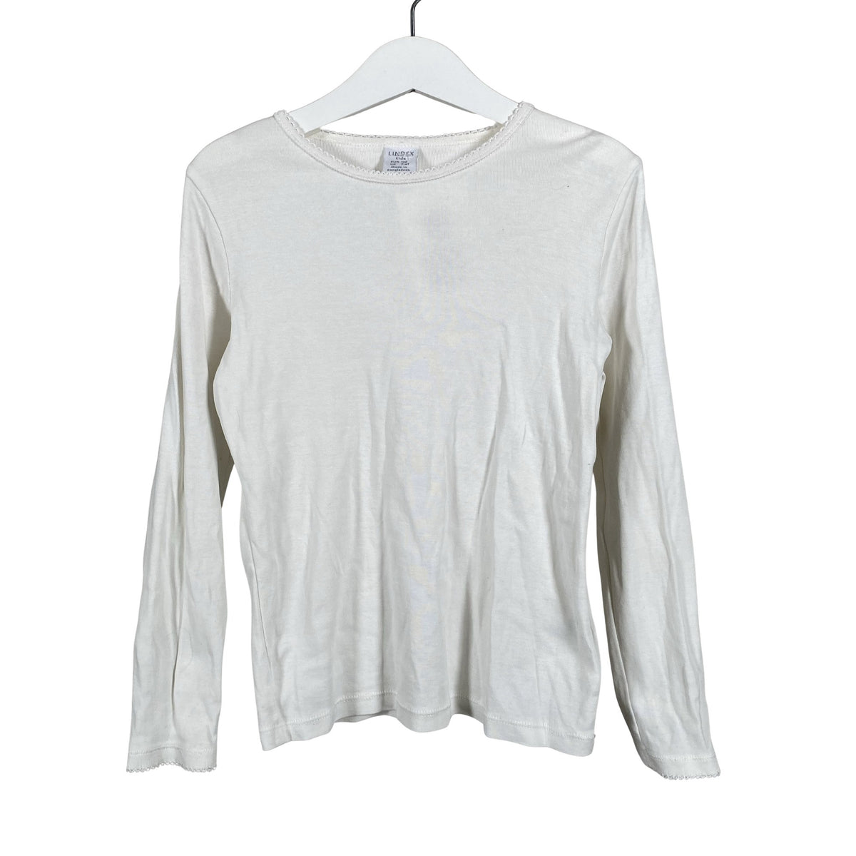 Unisex Lindex - Trikotaažist pluus, suurus 122 - 128 - Valge (1)