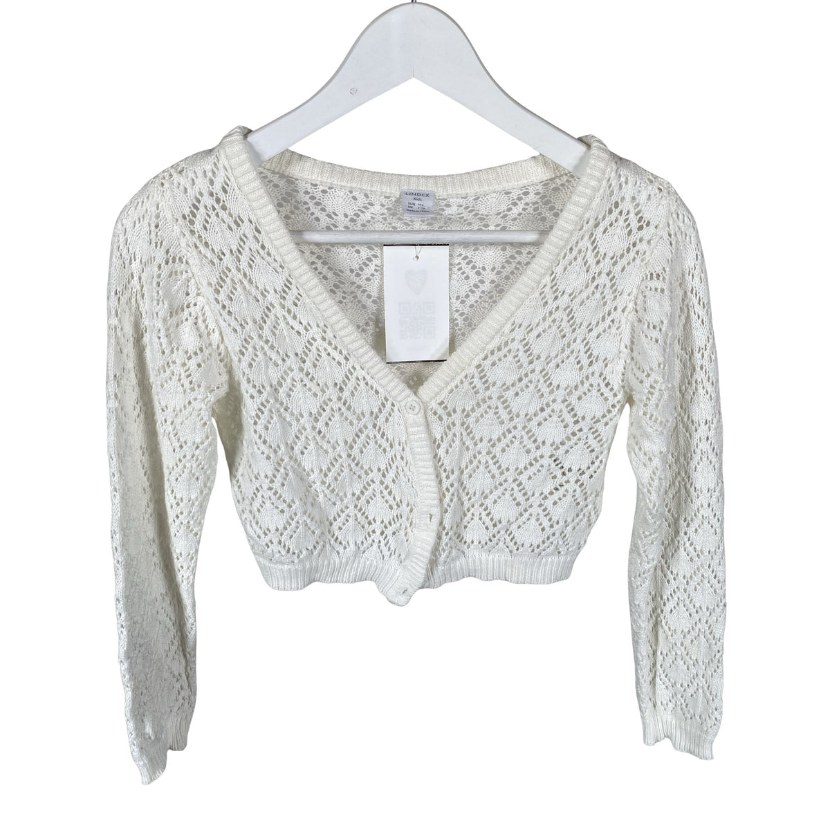 Unisex Lindex - Kootud boolero, suurus 122 - 128 - Looduslik valge (1)