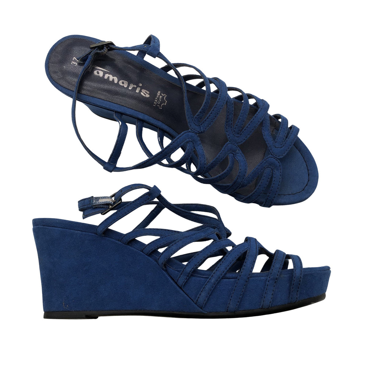 Unisex Tamaris - Kiilkontsaga rihmikud, suurus 37 - Sinine (1)