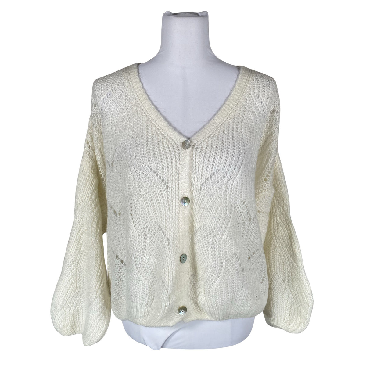 Unisex Bohemiana - Kardigan, suurus 38 - Looduslik valge (1)