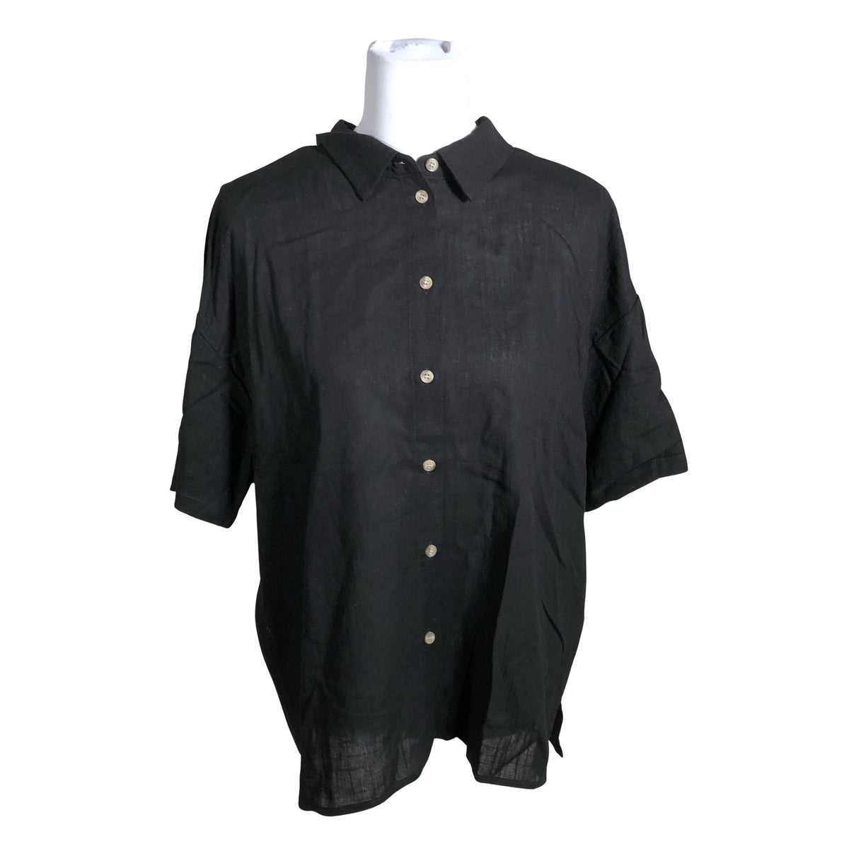 Unisex Fransa - Lühikeste käistega pluus, suurus 40 - Must (1)